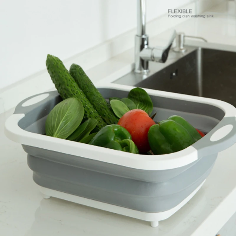 Кухонная разделочная доска, складная тарелка, складывающаяся разделочная доска, фильтр для мытья, сушилка, корзина для овощей, 3в1, MULTI-BOARD, 35