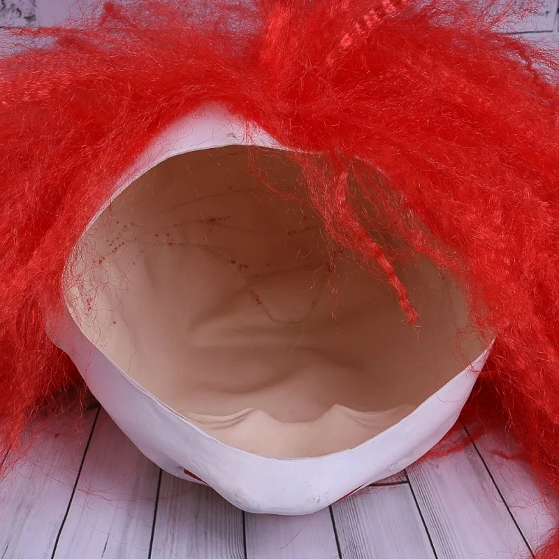 Movie Stephen King's It Mask Pennywise Mask Cosplay Masks Red Hair Clown Joker Halloween (1)