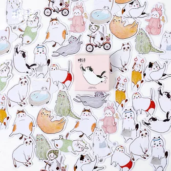 

Fat Cat Dairy Decorative Stationery Stickers Scrapbooking DIY Diary Album Stick Lable