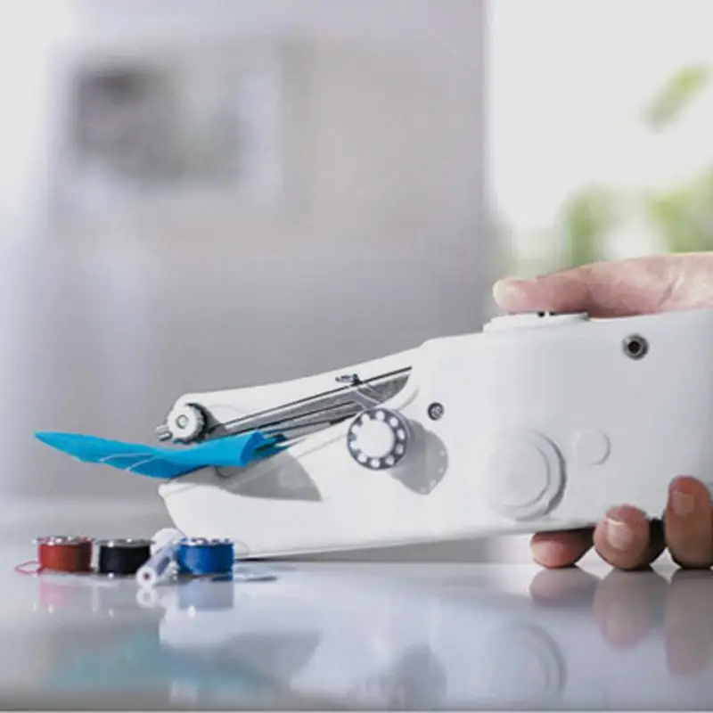 Мини Портативный электрические ручку швейной машины Таблица Ручные одноместный стежка Одежда Главная Швейные Батарея питание швейная машина