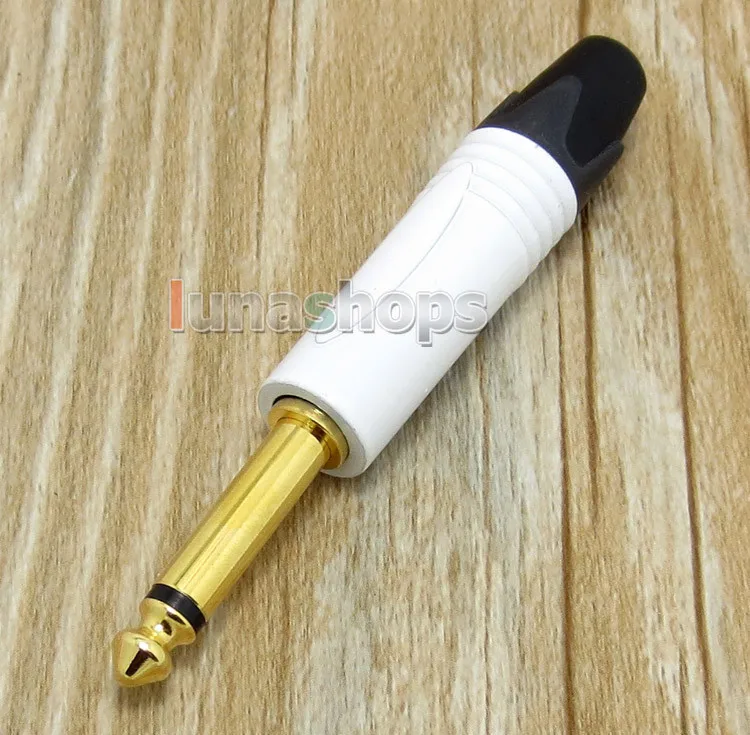 LN004658 6,5 мм 6,35 мм белый моно разъем аудио разъем мужской адаптер для DIY припоя