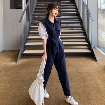 

new arrival woman fashion temperament comfortable jumpsuit OL high waist elegant work style temperament long chiffon jumpsuit