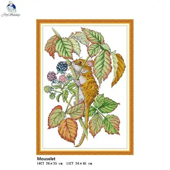 

Mouselet Patterns DIY Hand Made Counted Cross Stitch kit DMC Cotton Thread Embroidery Set Wholesale Home Decoration Send Gift