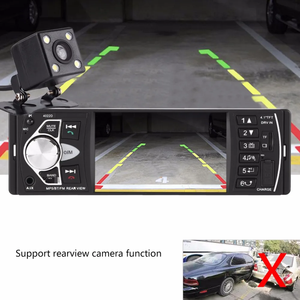 4,1 дюймов HD Bluetooth Handsfree автомобильный MP5 плеер Видео Воспроизведение FM радио AUX TF пульт дистанционного управления с USB