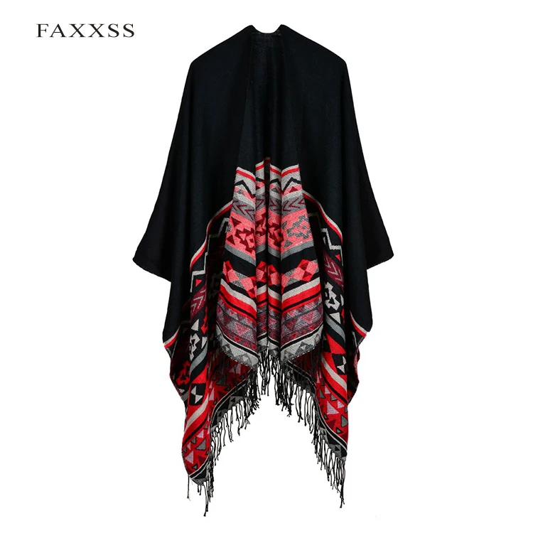 FXAASS новая осенняя/зимняя шаль Модное пончо женский шарф плед кнопка Роскошное Одеяло кашемировые шарфы пашмины накидка