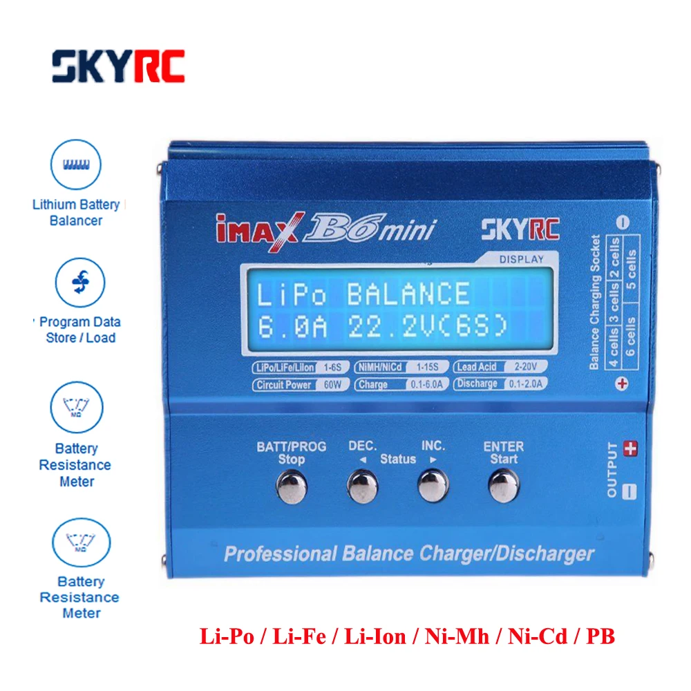SKYRC IMAX B6 MINI Balance Charger Dis charger For RC Helicopter Re peak NIMH/NICD Aircraft + Power Adpater (опционально)
