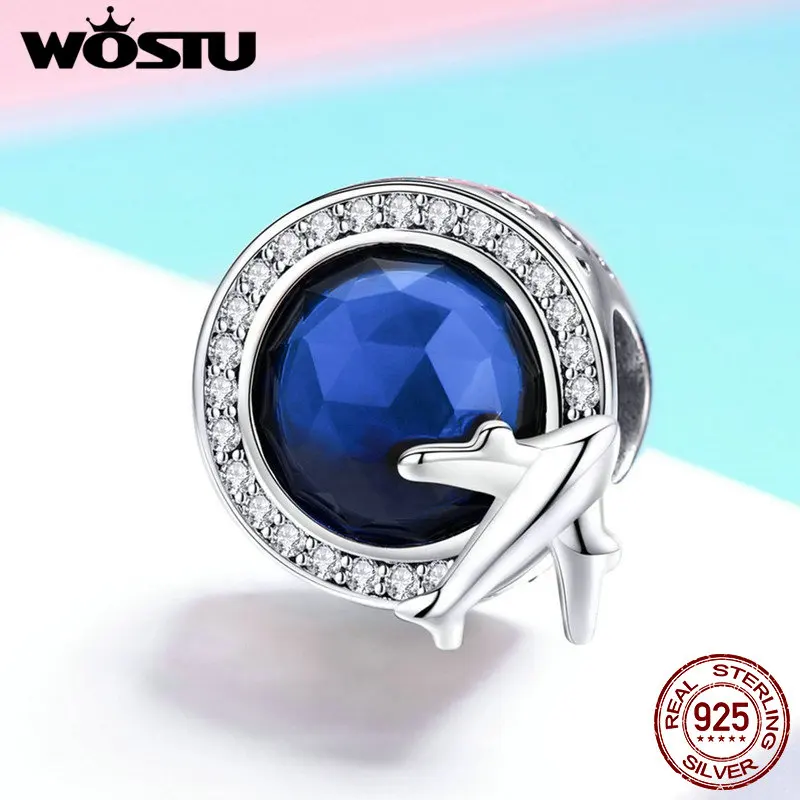 

WOSTU 100% Real 925 Sterling Silver Cutting Stone Beads Charms fit for Women Bracelets & Necklaces 925 Jewelry Gift BKC895