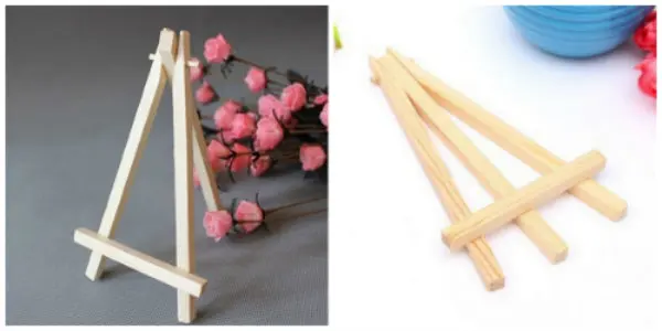DIY Mini Wood Artist Easel Triange Wedding Table Calendar 8*15cm Number Place Name Card Stand Display Holder Drawing tools | Игрушки и