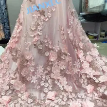 CiCi-101611 красивый дизайн 3d цветок африканская французская кружевная ткань с бисером высокого качества