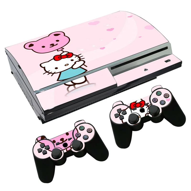 Рисунок «Hello Kitty» кожи Стикеры наклейка для PS3 жира Игровые приставки 3 консоли и контроллеры для PS3 наклеиваемые скины виниловая пленка