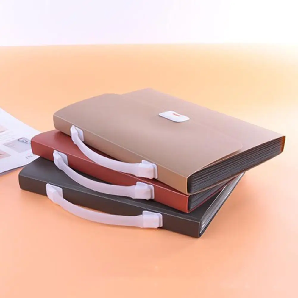 

A4 13-page Plastic Briefcase-style Expanding File Pretty Classify Folder School Office Supplies easy to fold & close r30