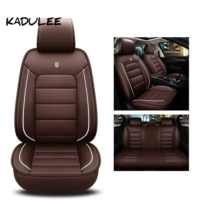 Kadulee Искусственная кожа чехол для сидения автомобиля набор для Volkswagen vw passat b5 b6 b7 поло 4 5 6 7 гольф Tiguan Jetta Touareg авто аксессуары - Название цвета: brown