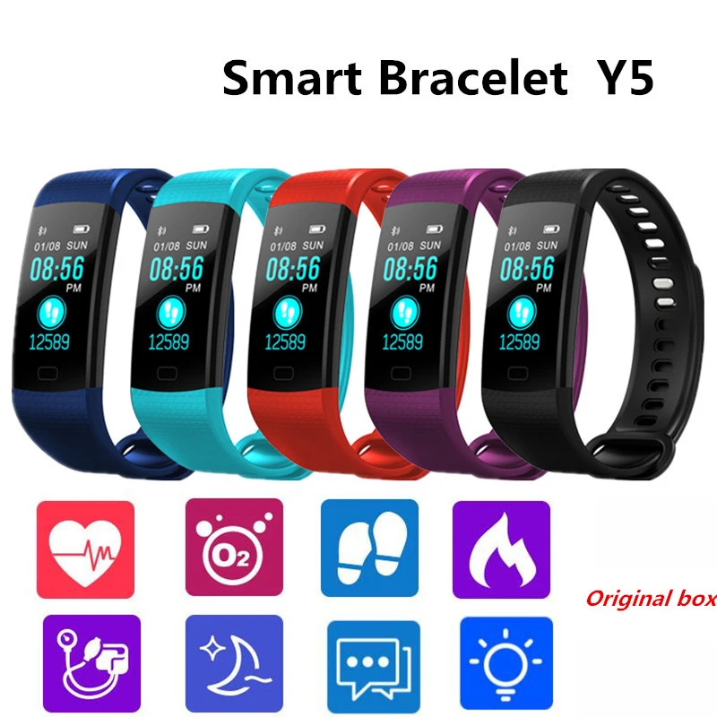 

Y5 Smart Band Watch Color Screen Wristband Heart Rate Activity Fitness tracker Smart Electronics Bracelet VS mi Miband 2