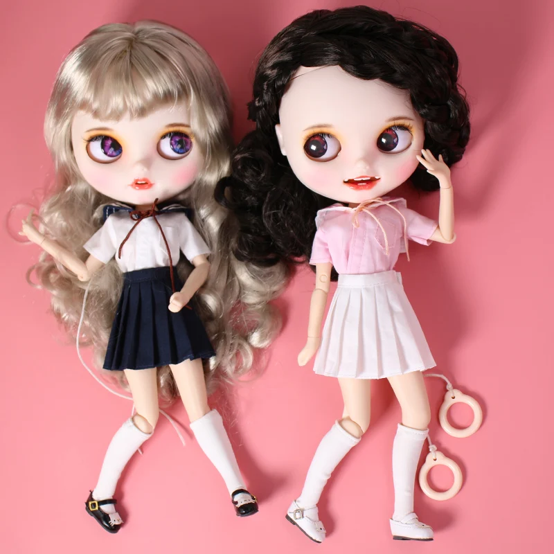 Одежда для 1/6, милая плюшевая куртка Blyth doll с белыми черными брюками с короткими рукавами подарок для девочки ледяная игрушка BJD