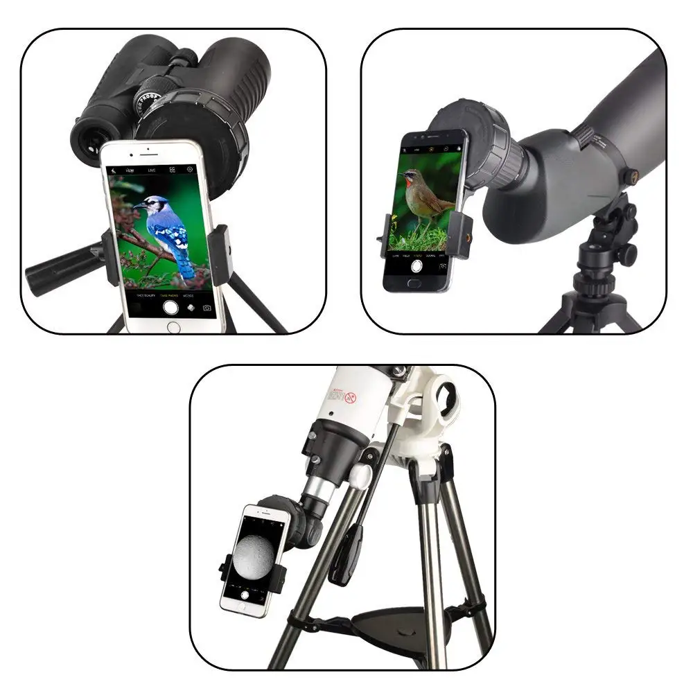 Elescope الهاتف محول سريعة الانحياز هاتف محمول Digiscoping محول جبل-متوافق مع الإكتشاف نطاق مناظير أحادي ،