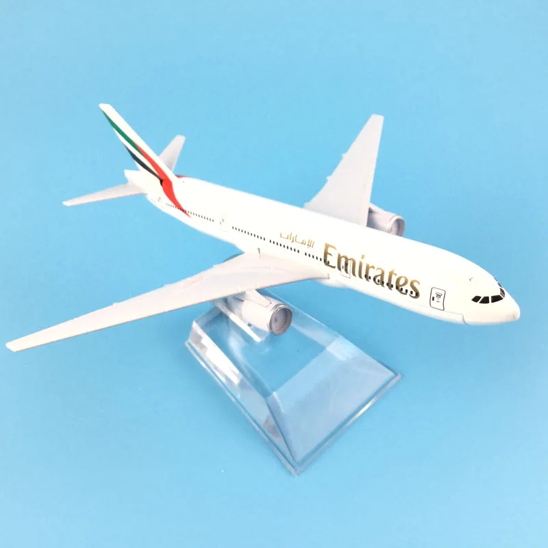 Модель самолета из металлического сплава 16 см авиакомпании Emirates модель Боинг 777