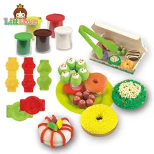LittLove Детский Цветной глиняный пончик торт Интеллектуальный 3D Пластилин наборы с прессформы масса для лепки детские развивающие игрушки