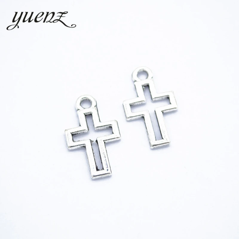 

YuenZ 40pcs Antique Silver Crosses Charm fit for Bracelets Necklace DIY Metal Jewelry Making 17*10mm T88