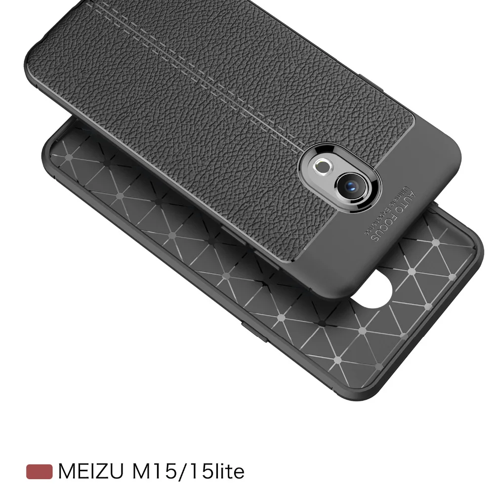 Чехол UTOPER для Meizu 15 Lite, чехол для Meizu 15, силиконовый мягкий ТПУ Матовый кожаный чехол для Meizu 15 Plus, чехол s, черный