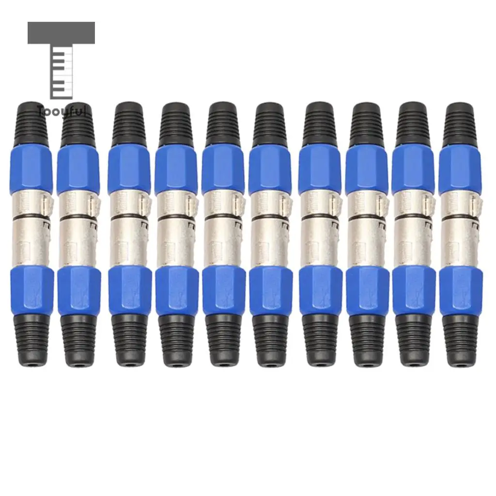 10 Pairs XLR Male & Female Microphone Plug Audio Cable Adapter Connector for Guitar Mixer
