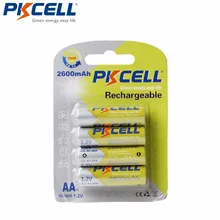4 szt./karta PKCELL AA baterie 1.2 V NI-MH 2600mAh 2A NIMH 1.2 V akumulator AA baterie baterie