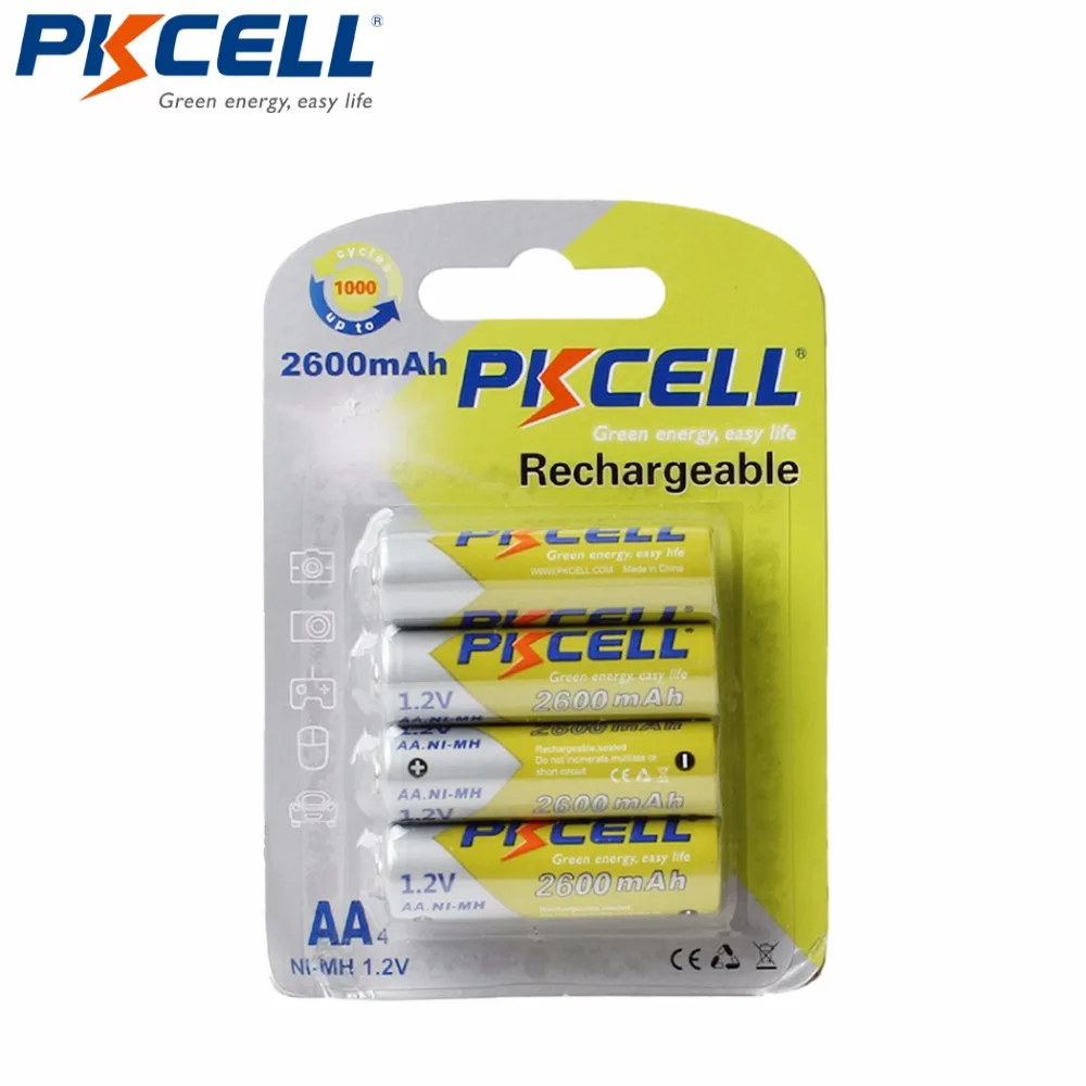 Аккумуляторы PKCELL AA 1 2 в Ni MH 2600 мАч А 4 шт./упаковка|battery motorola razr v3|battery managementbatteries plus