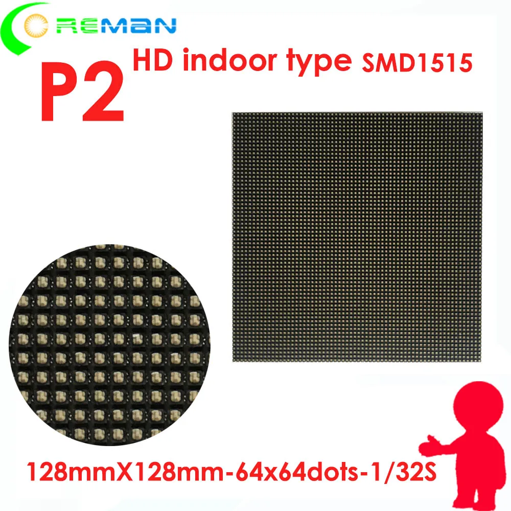 Полноцветный светодиодный дисплей p2mm rgb hub75 1/32S модуль светодиодной панели низкой