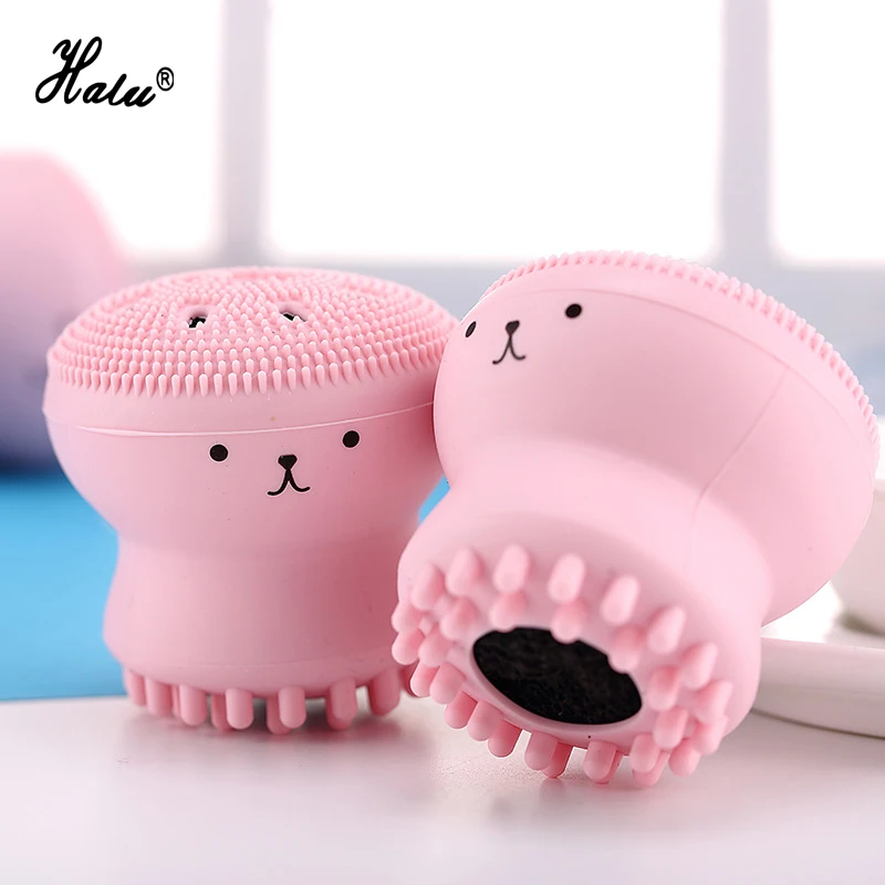 

HaLu Octopus Silicon Wash Face Brush Jellyfish Facial Cleanser Body Skin Pore Care Facial Cleansing Brush