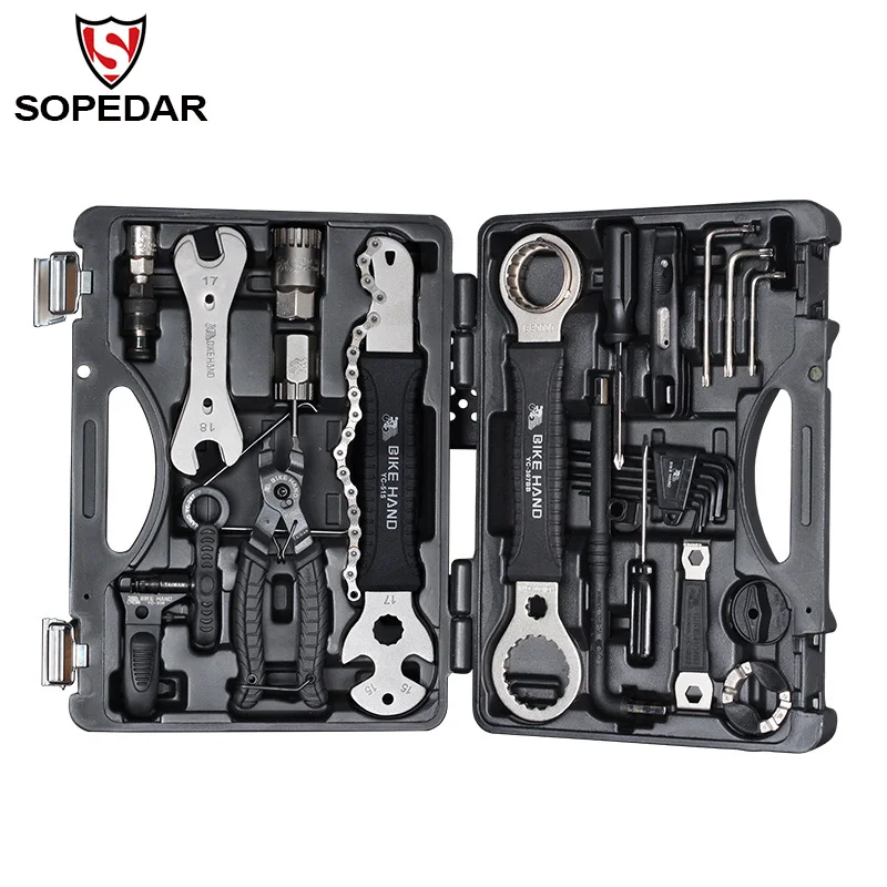 

SOPEDAR 18 in 1 Multifunction Bicycle Repair Tools Kit Set MTB Tire Chain Repair Tool Bike Spoke Wrench Hex Screwdriver Tools