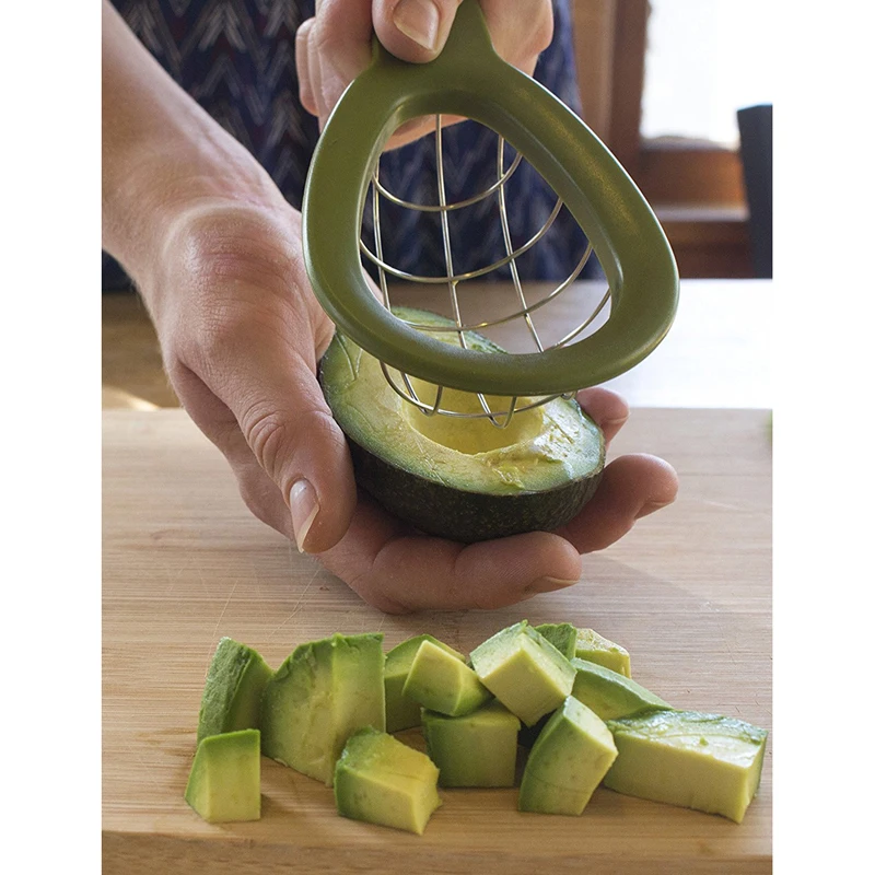 

New Arrival Avocado Slicer Cuber Fruit Vegetable Tool Melon Cutter Dice & Cube Avocados with Ease Kitchen Gadgets