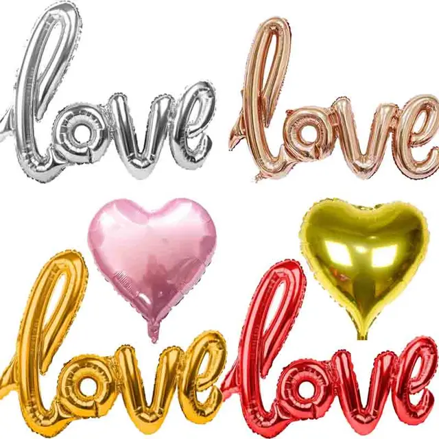 Aliexpress.com : Buy Foil Balloons LOVE Red Heart Balloon Wedding Decorations Romantic Valentine ...