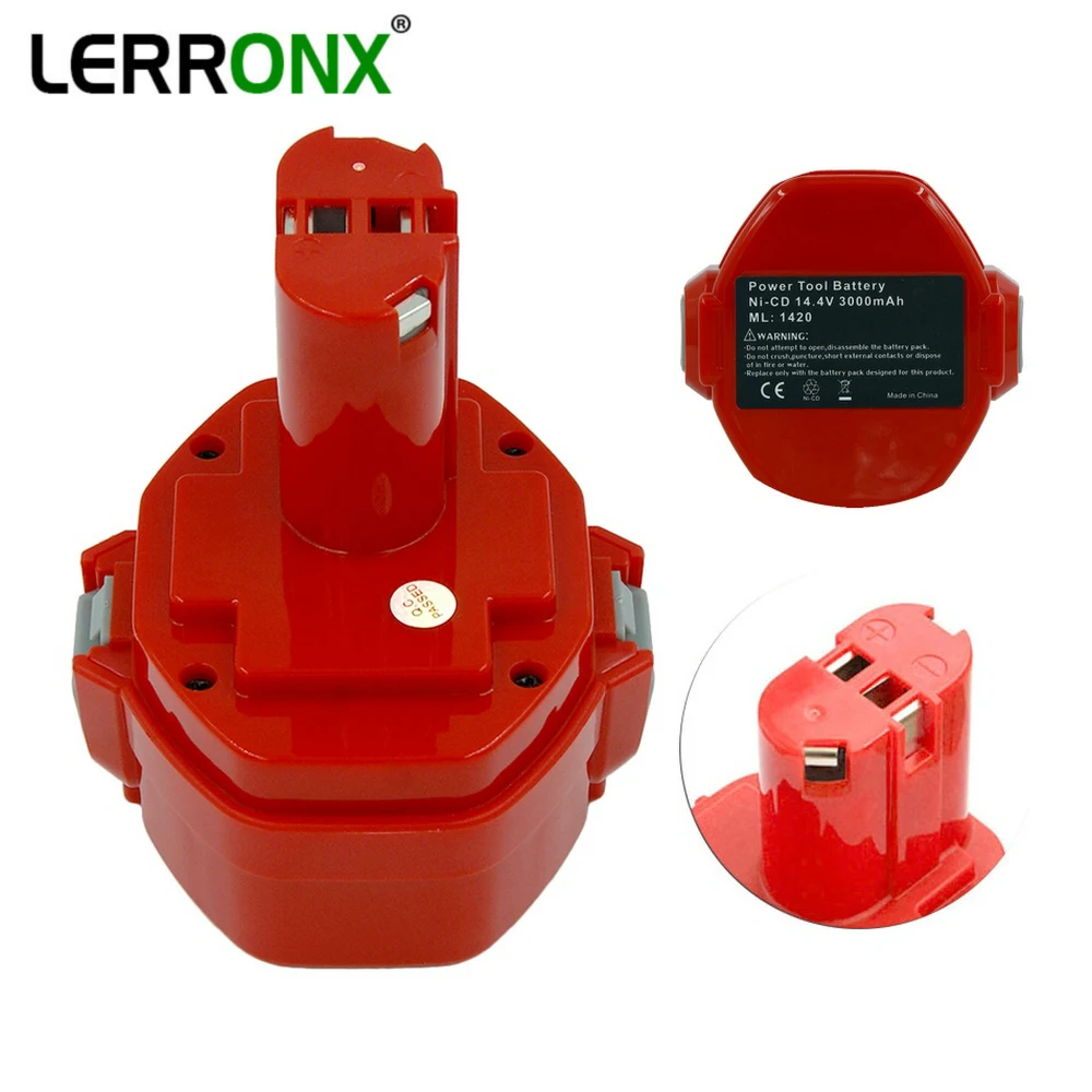 LERRONX Ni-CD аккумуляторная батарея 14,4 В 3.0Ah для дрели Makita Замена батареи PA14 1420 1422 1434 1435 192699-A 193158-3