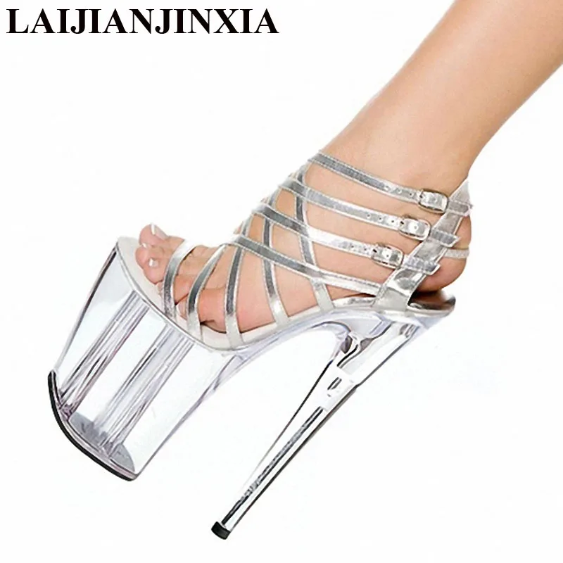 LAIJIANJINXIA/ г.; модная женская обувь на платформе; Клубные сандалии на высоком каблуке 20 см; обувь для танцев на очень высоком каблуке; E-201