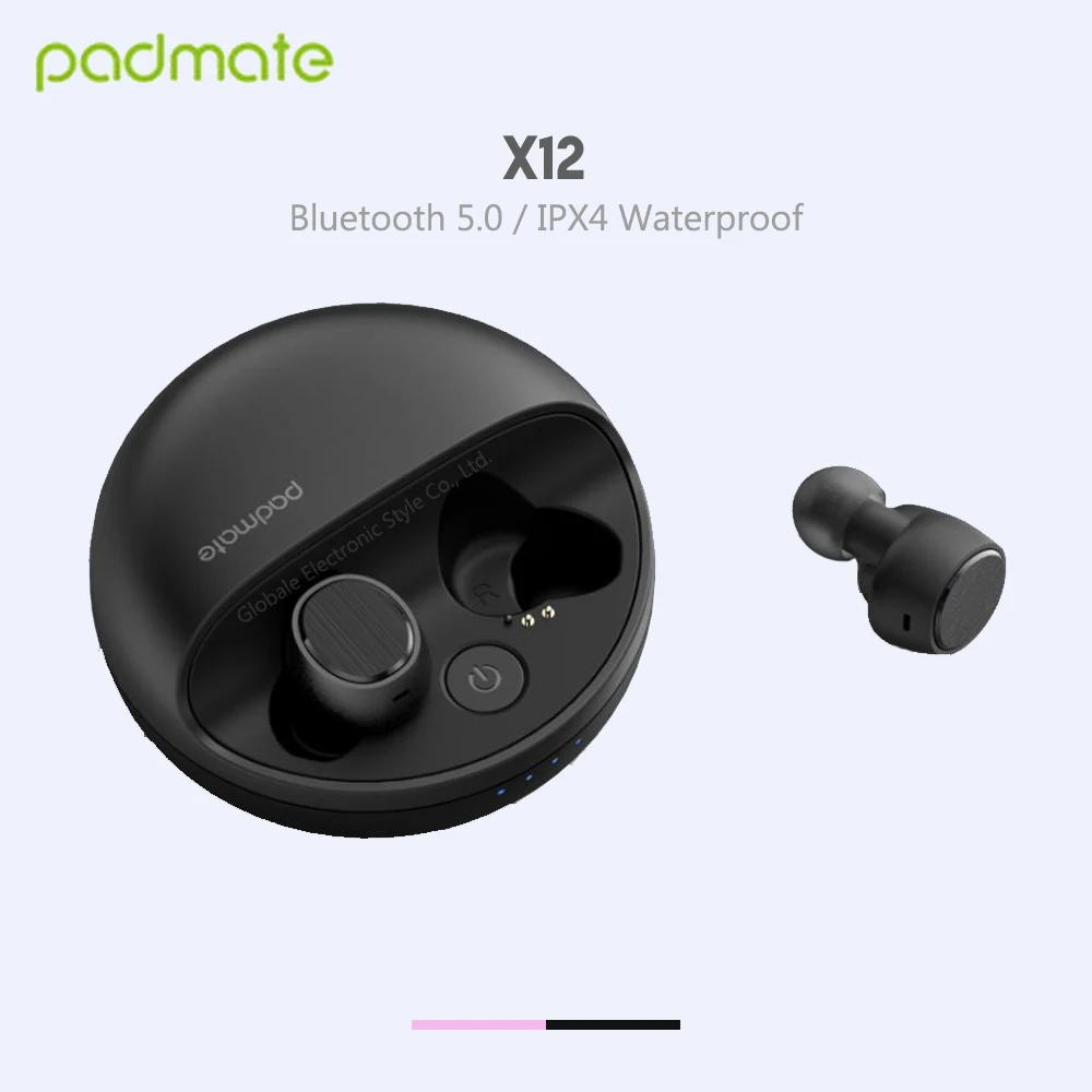 

Original Padmate X12 True Wireless 5.0 Bluetooth Earphones TWS Earbud Waterproof IPX4 In-Ear with Microphone for Sport Jogging