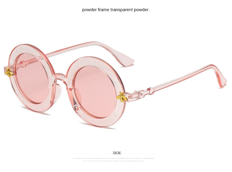 Retro Round Sunglasses English Letters Little Bee Men Women Brand Glasses Designer Fashion Male Female Eyewear1 (12)