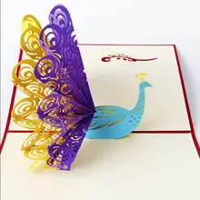 Винтажные 3D всплывающие карты Бумага лазерная резка пользовательские поздравительные открытки Павлин счастливые открытки на день рождения для влюбленных спасибо открытки