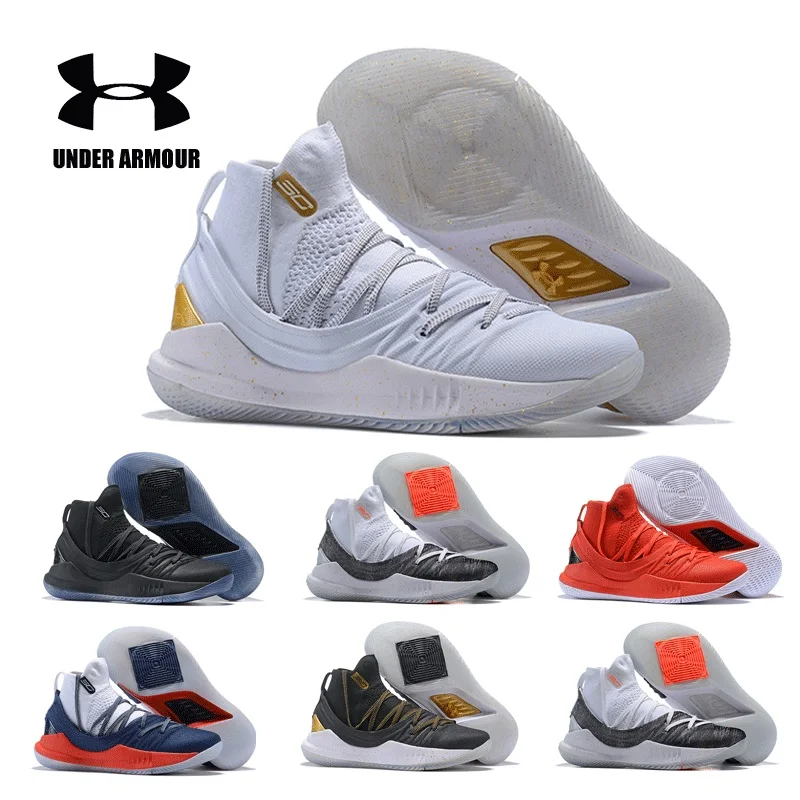 

Hot Sale Under Armour UA Men's Curry 5 Five Basketball Shoes Wearable Sport Sneakers Light Cushioning Breathable Shoes