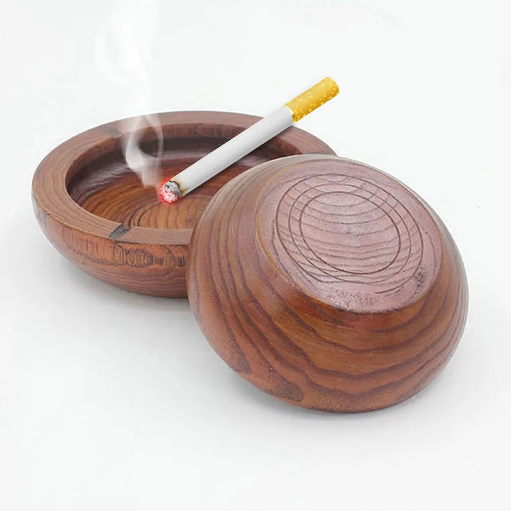 13x4cmWood Ashtray Smoking Tray Ash Bin Cigarettes Tobacco Outdoor