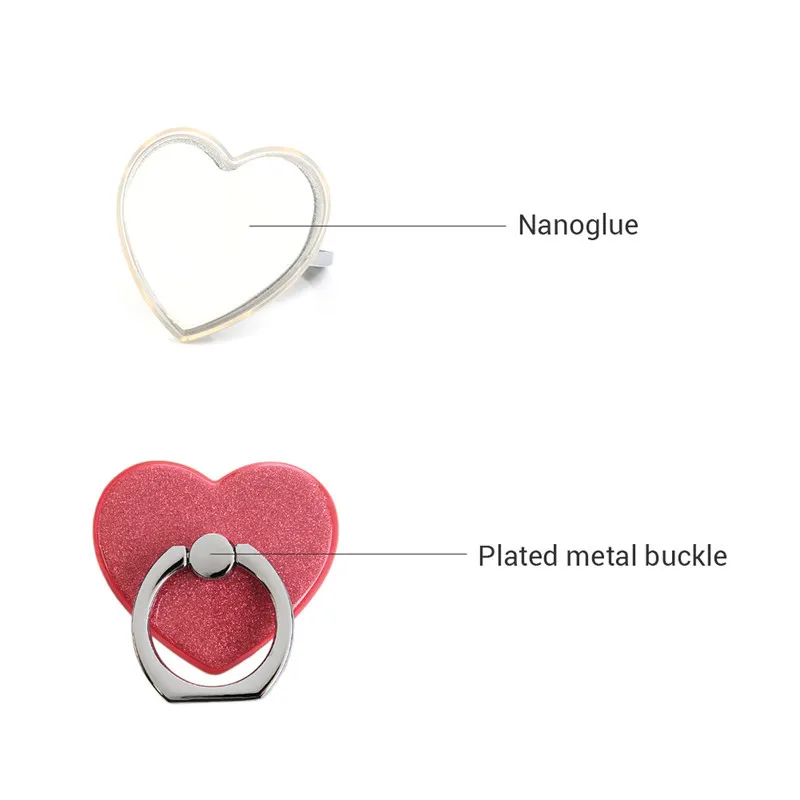 TURATA 360 Degree Finger Ring Heart Diamond Ring Mobile Phone Smartphone Stand Holder For iPhone 7 Samsung HUAWEI Car Mount Grip