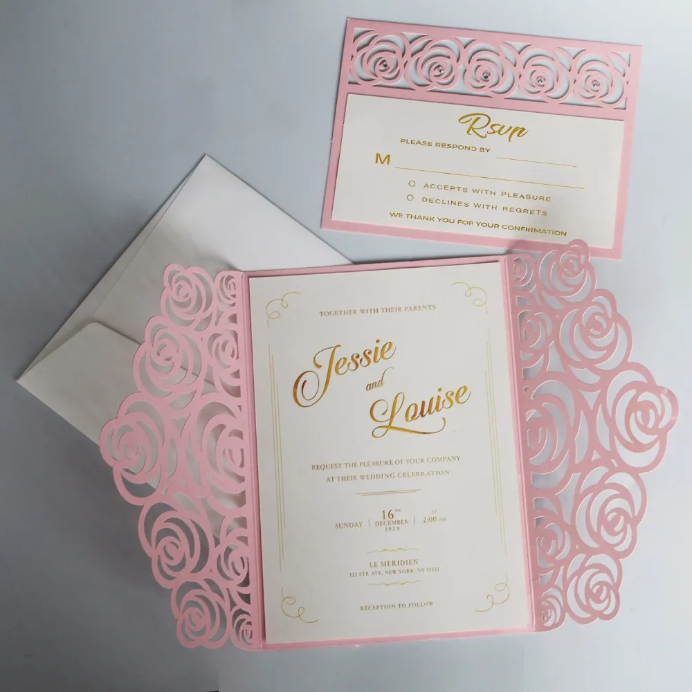 Rose Wedding Invitations Set