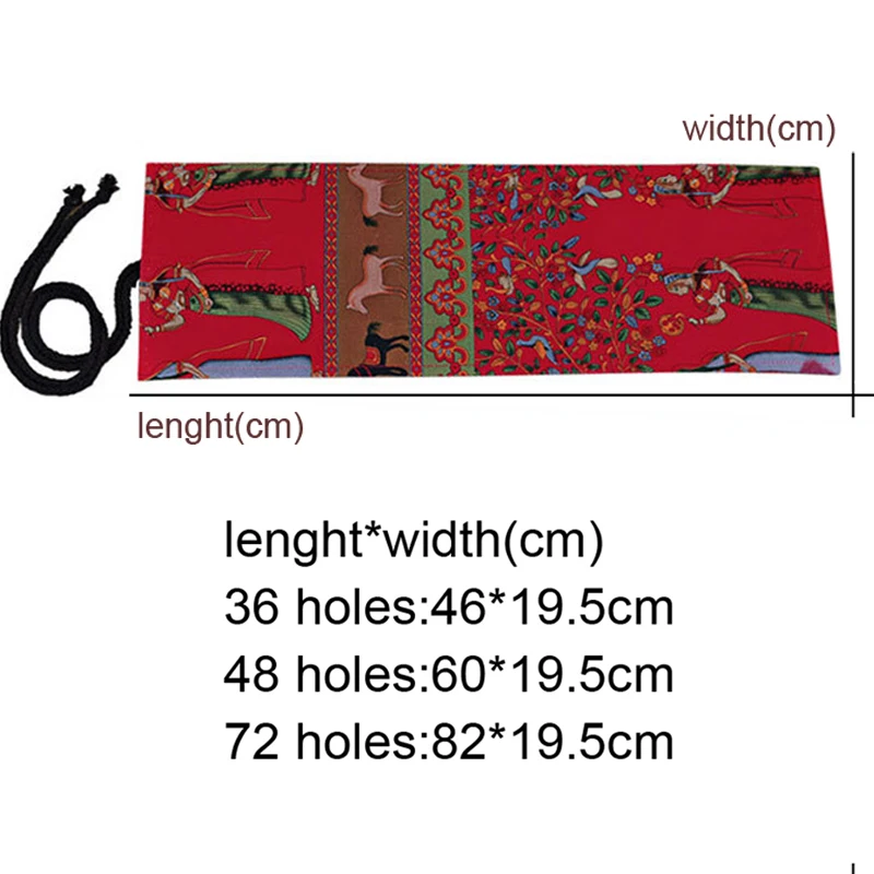 36/48/72 Отверстия пенал Обёрточная бумага Портативный Холст Roll Up деревья ручка чехол студентов стационарный чехол под покраску школьных принадлежностей