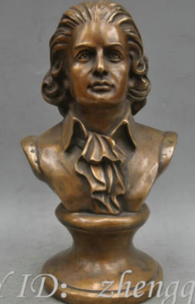 

11" Bronze Roman Empire Leopold Mozart Composer Musician Sculpture Statue