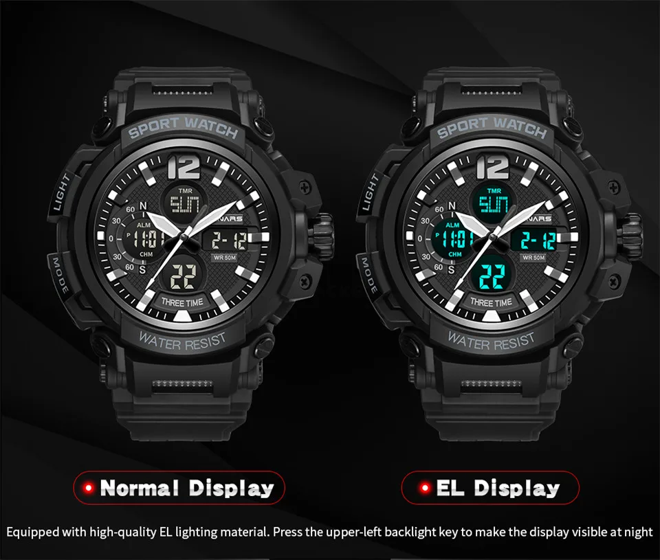 Men Outdoor Sport Digital Fashion Watches Top Brand Male Multifunction Water Resistant Watch Alarm Chronograph Relogio Masculino 9
