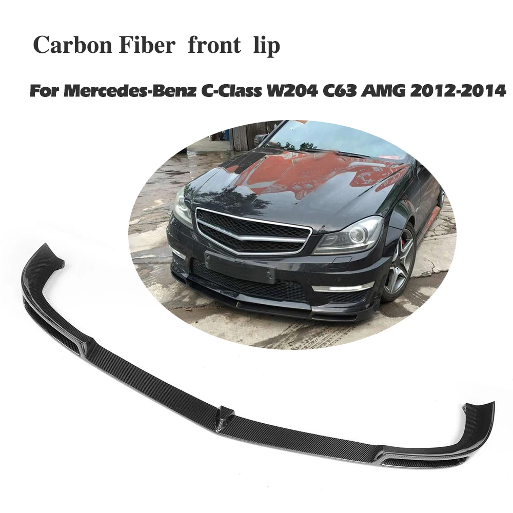 Юбка переднего бампера из углеродного волокна спойлер для Benz C Class W204 C63 бампер 2012 2013