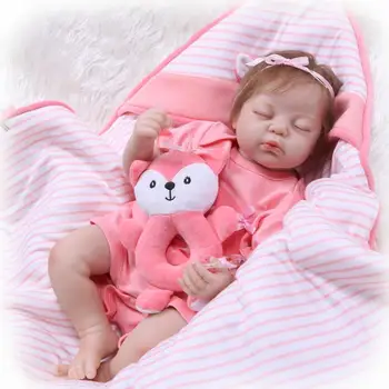 

50cm baby reborn Girl Dolls Realistic Soft Silicone Bonecas sleeping modeling toddler Doll Baby brinquedos Newborn Kids Toys