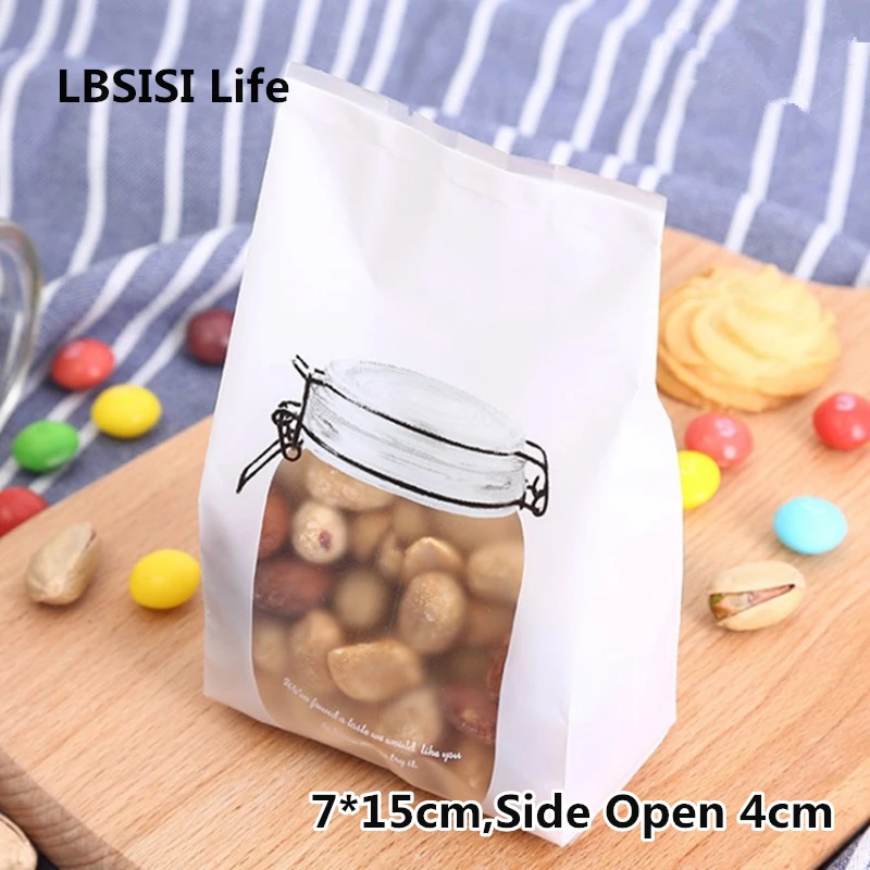 LBSISI Life 50 шт. белые бутылки пакеты для печенья буквы плоские самостоятельная