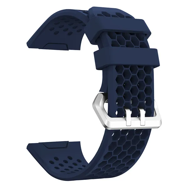 Мягкий силиконовый ремешок для спортивных часов для Fitbit ionic Замена перфорация воздухопроницаемость умный Браслет ремешки на запястье - Цвет ремешка: Midnight blue