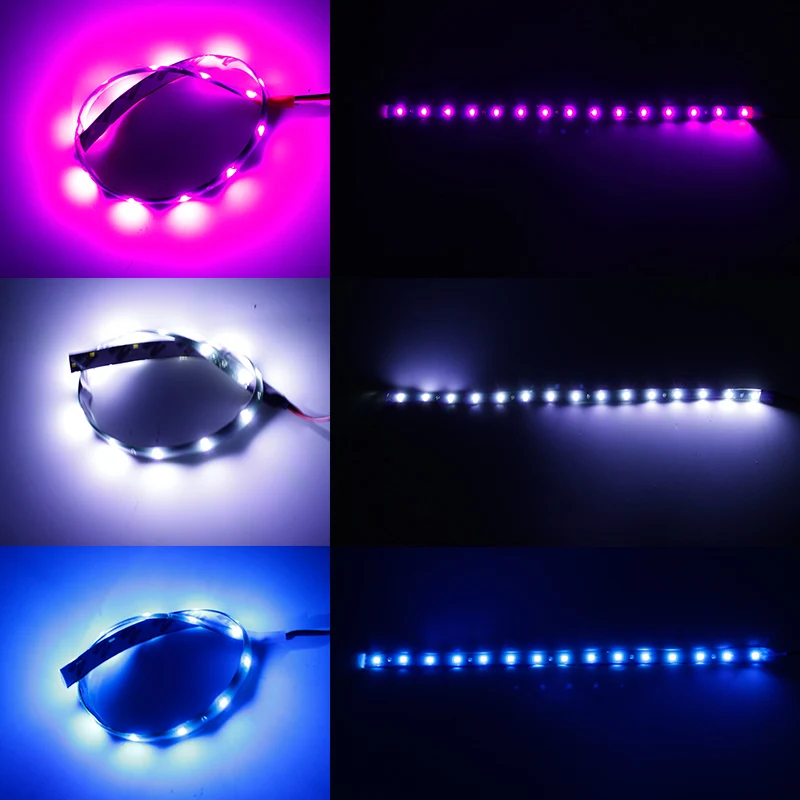 БОЛЬШОЙ гибкая короткий led strip 3528 15SMD 30 см украшения свет автомобиля высокое качество 12 В 7 цвета с многоцветный IP65 водонепроницаемый дневные ходовые огни противотуманные фары