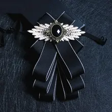 Элегантная мужская женская свадебная деловая Вечеринка эластичная лента галстук-бабочка винтажный галстук для жениха сплав Стразы галстуки-бабочки аксессуары