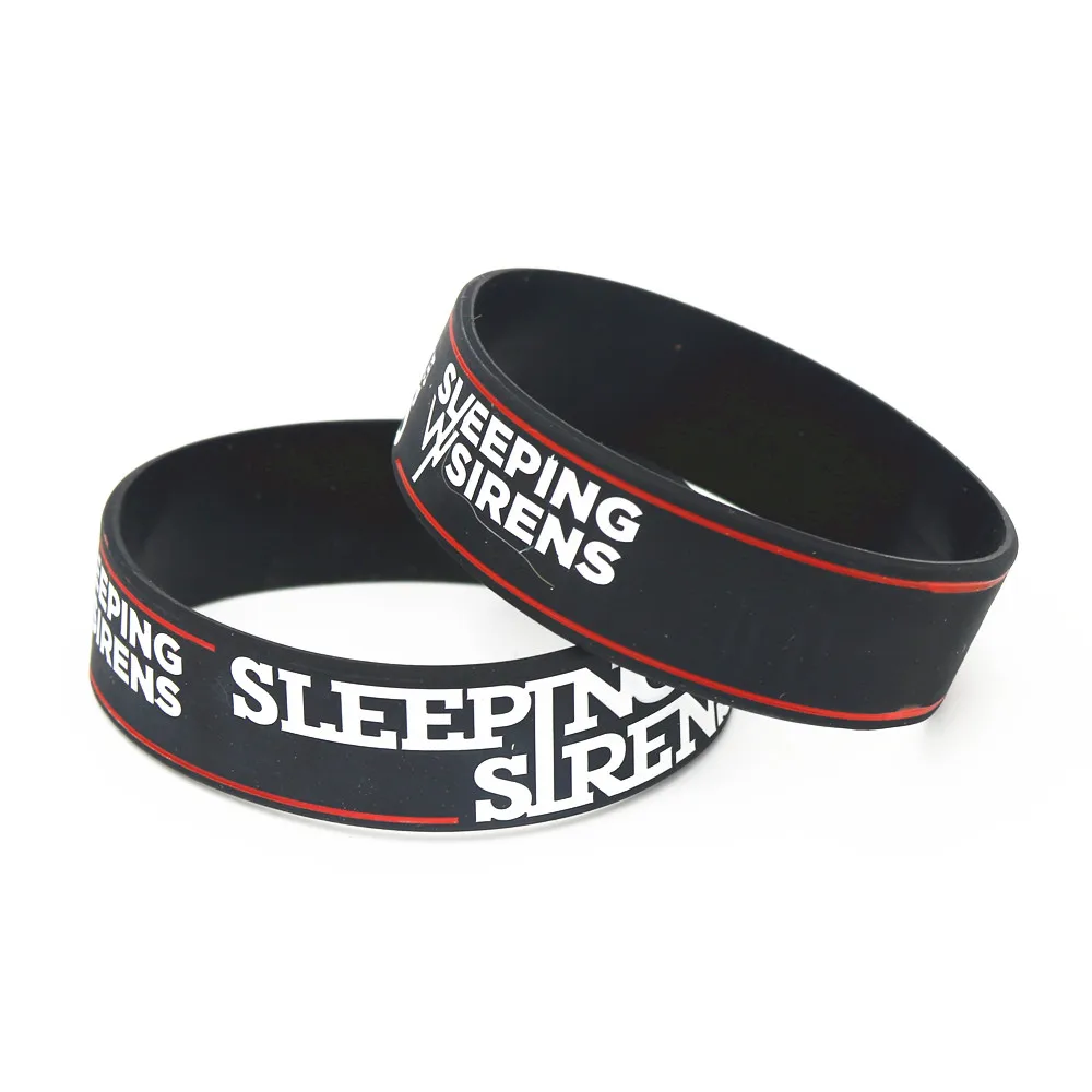 Sleeping With Sirens Band Silicone Bracelets&Bangles Wide Tendy Popular Silicone Wristband Classic Band Gifts SH197 1PC